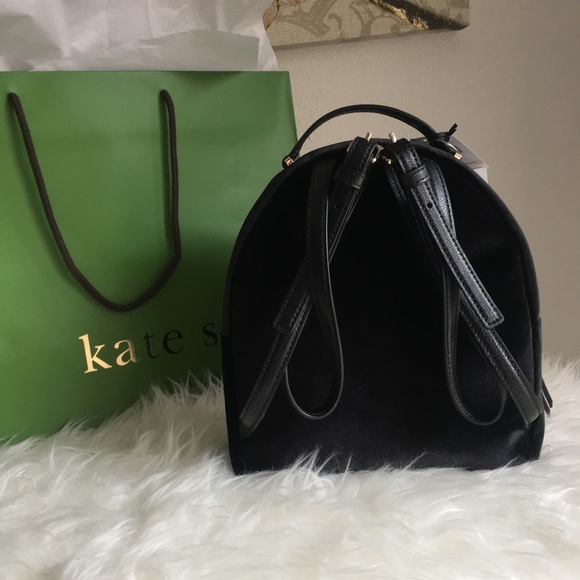 kate spade Bags New Kate Spade Black Velvet Mini Backpack Poshmark